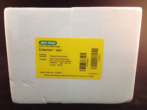 Bio-rad extra thick blot paper criterion size 8.6x13.5cm 60 sheets cat # 1703967 for sale