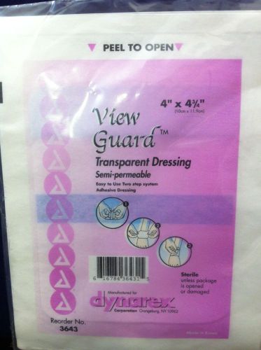 940 DYNAREX VIEW GUARD 4x4.75&#034; TRANSPARENT ADHESIVE DRESSING IV SITE COVER 3643