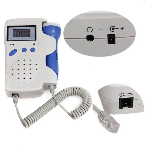 3MHz Fetal Heart Monitor Fetal Doppler LCD &amp;Gel Baby Heart Monitor Pregnantal