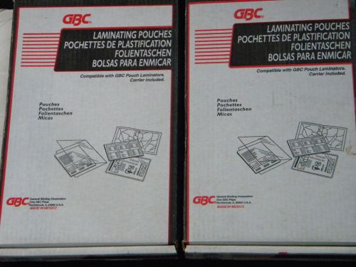 Two new  pack (100 each ) gbc  laminating pouches legal size 8-3//4 x 14-1/4 for sale
