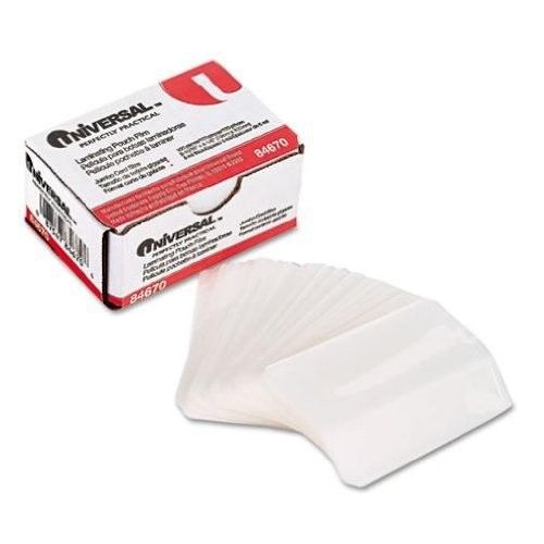 Universal Clear Laminating Pouches, 100/Box, 2 15/16 x 4 1/8, 5 Mil