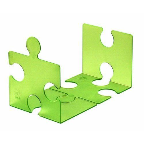 Han puzzle 123 x 142 x 171mm cd/ bookends - translucent green (set of 2) for sale