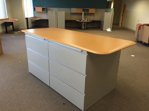 Lateral File Storage With Work Surface Top