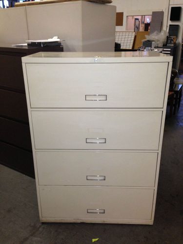 ***4 DRAWER LATERAL SIZE FILE CABINET by SHAW-WALKER OFFICE FURN w/LOCK&amp;KEY***