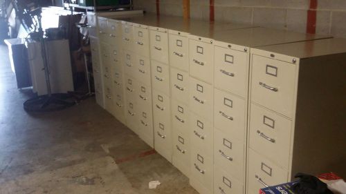 Lot of Ten (10) Vertical, Four-Drawer Filing Cabinets