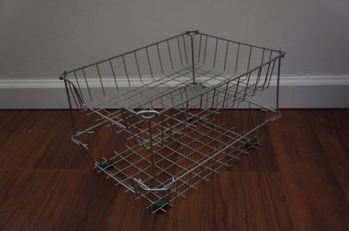 Vintage Metal Wire Desk Tray In Out Basket Organizer