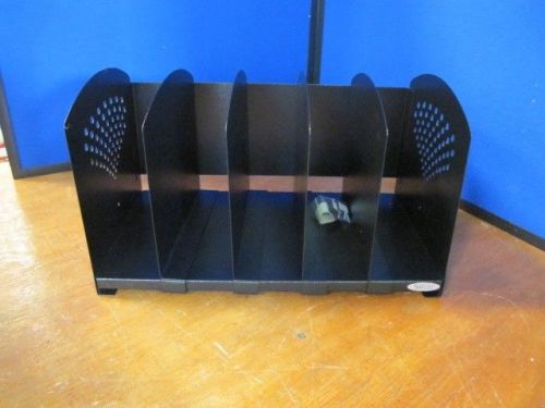 SAFCO 3116BL 5 SECTION ADJUSTABLE BOOK FILE PAPER RACK ORGANIZER BLACK METAL