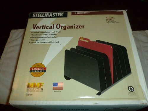 Steelmaster Vertical Organizer, 6-slot, Black
