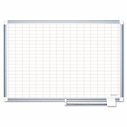 MasterVision Platinum Dry Erase Board, 1x2&#034; Grid, 36x24, Silver (BVCCR0630830)