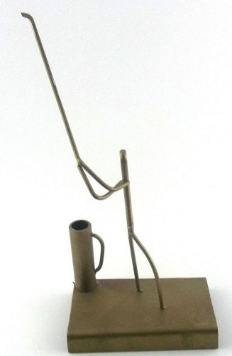 Solid brass golf golfing man w/ club sculpture with golf bag pen holder for sale