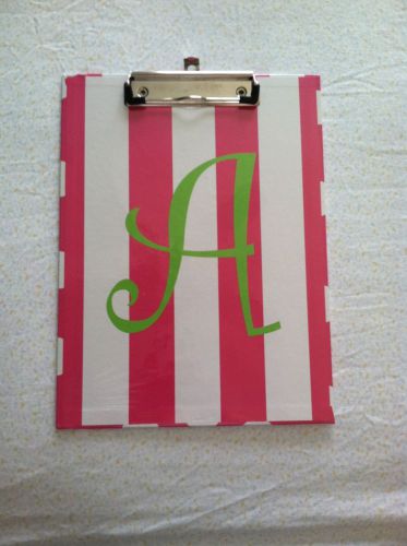 Pink and Green Monogrammed &#034;A&#034; Clipboard