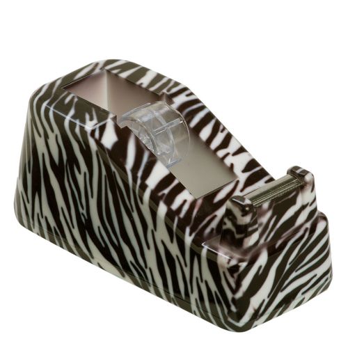 Womens Acrylic Zebra Safari Animal Print Utility Office Work Tape Dispenser
