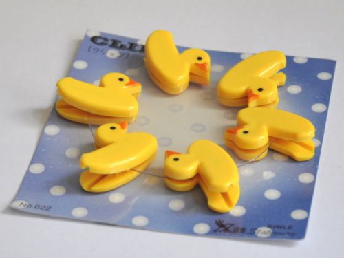 Cute and lovely Yellow DUCK Shape 6 Paper Clips