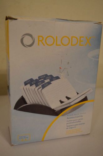 Rolodex 67082 Black Open Business Card File Tray A-Z Indexed Tabs 250 Cards NEW