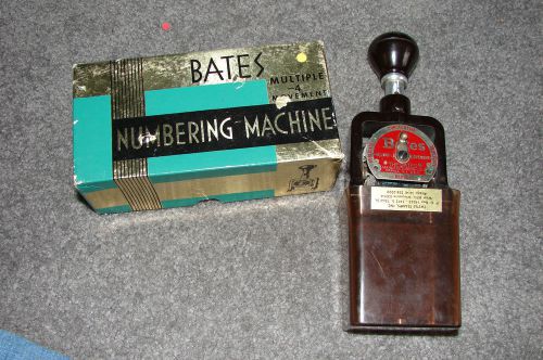 BATES NUMBERING MACHINE NO. 1130 WITH ORIGINAL BOX Wheels 6 Style E