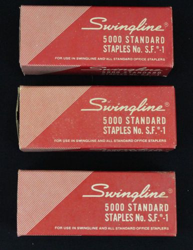3 Boxes Vintage SWINGLINE Staples No. SF-1 5000 Standard Staples per Box NEW