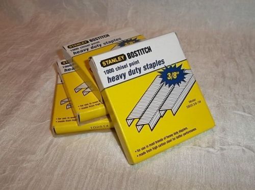 Four (4) boxes of Stanley Bostitch 3/8&#034; Heavy Duty Staples - 1,000 per box