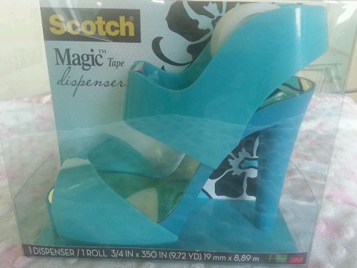 Scotch 3m Magic Tape Dispenser Blue/Aqua/Turquoise high heel/sandal/shoe fashion