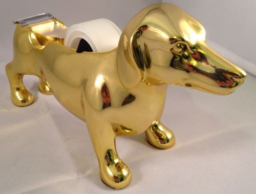 Target Threshold Nate Berkus Cute Gold Dachshund Doxie Weiner Dog Tape Dispenser