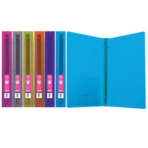 BAZIC 1&#034; Frosted Color Poly 3-Ring Binder w/ Pocket, Case of 48