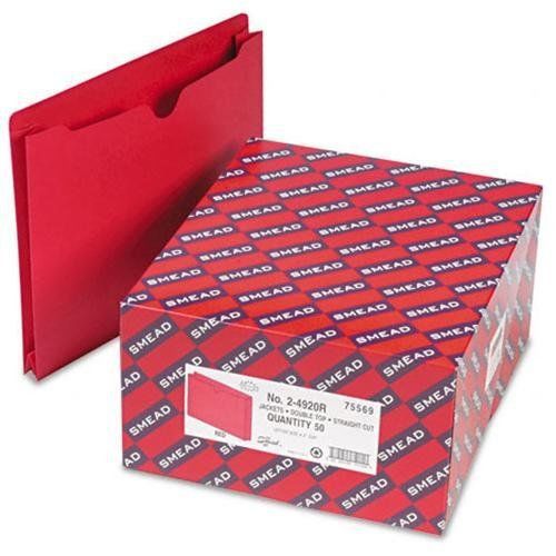 Smead 75569 Red Colored File Jackets - Letter - 8.50&#034; Width X 11&#034; Length Sheet