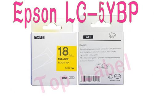 2 PKS compatibel Epson label  LC-5YBP Tape Epson 18mm black on yellow label