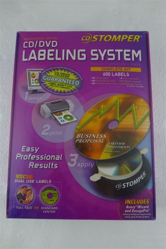 CD STOMPER PROFESSIONAL EDITION LABELING SYSTEM CD / DVD COMPLETE KIT SEALED