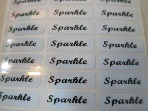 120 Sparkle Silver Personalized Waterproof Name Sticker Daycare School Customize
