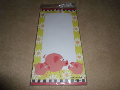 8&#034; X 4&#034; Pig Trio Magnetic Listpad By Studio 18~Includes 80 Sheets~NEW IN PACKAGE