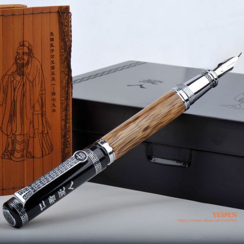DUKE Calligraphy Pen King Crown Confucius Commemorative Pens Bamboo Engraved NWT