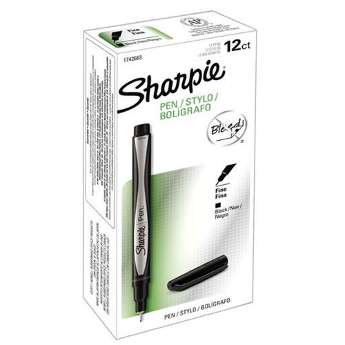 Sharpie Pen Permanent Marker Pen Fine Point Black 1 Box