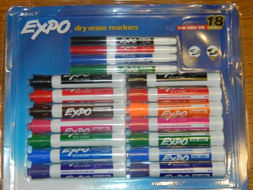 EXPO DRY ERASE MARKERS LOW ODOR 18 MARKERS 4 FINE TIP 14 CHISEL TIP