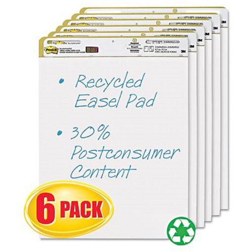 Post-It Self-Stick Recycled Easel Pads, 25&#034; x 30&#034;, 30 Sheets per Pad, 6 Pads