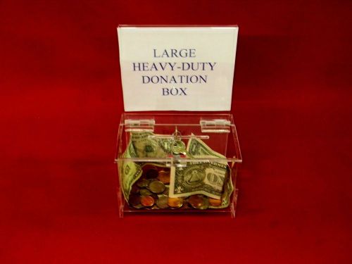 FIVE (5) - LARGE, HEAVY DUTY, DONATION BOXES WITH KEY LOCK
