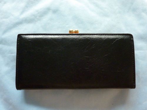 Classic Black Leather leatherette Wallet Purse Clutch