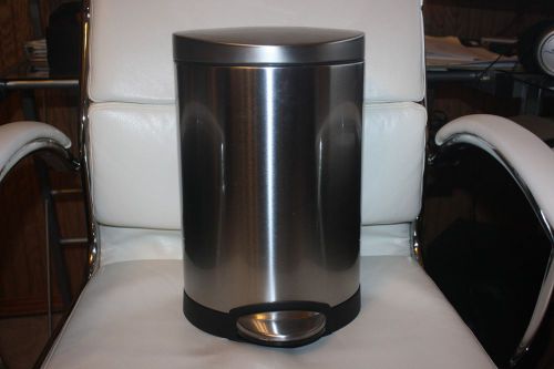 Simplehuman Stainless Steel Trash Can For Office, Under Desk, Bathroom, or Home