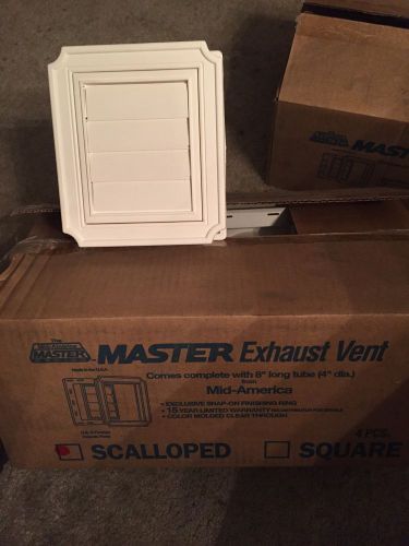 New Mid America Scalloped Master Exhaust Vent color white Box of 4