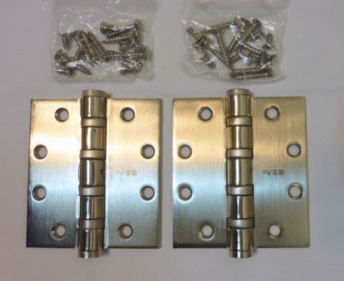 (2) ives 5bb1hw 4.5 x 4&#034; us15 nrp mortise butt hinges ball bearing satin nickel for sale