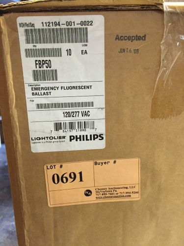 10 Philips Lightolier Emergency Fluorescent Ballast FBP50 120/277 VAC Case Lot