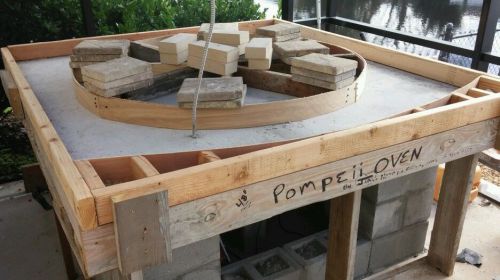 Pompeii oven base slab concrete wooden form