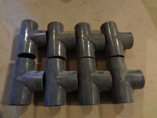 Lot of (8) spears 1-1/2&#034;  tee  fittings sch 80 pvc slip 801-015 for sale