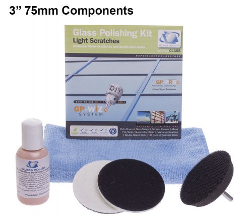 Diy glass polishing kit, remove lime scale, surface marks, hair line scratches for sale
