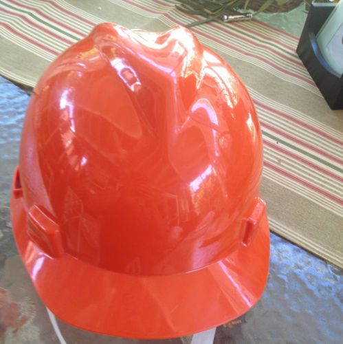 MSA V GARD Brim Hard Hat Orange Safety Helmet Village People Construction