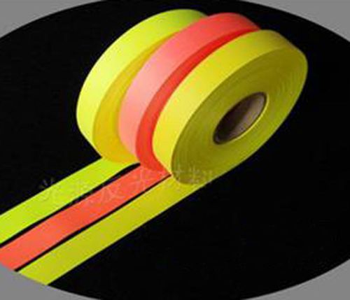 2cm Red Fluorescent Yellow Reflective Tape Sew On Fabric Trim Vest Cloth B27A JY