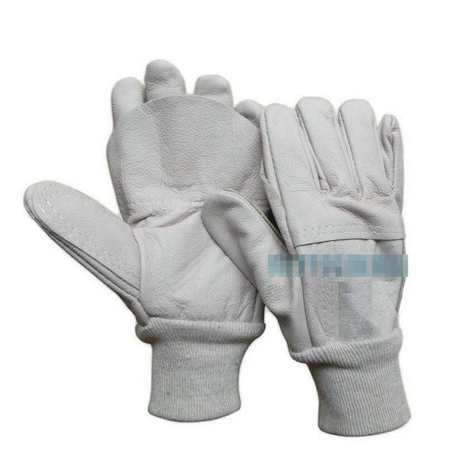 1 pair unisex leather practical protective work arc-welder glove gloves lyrc0015 for sale