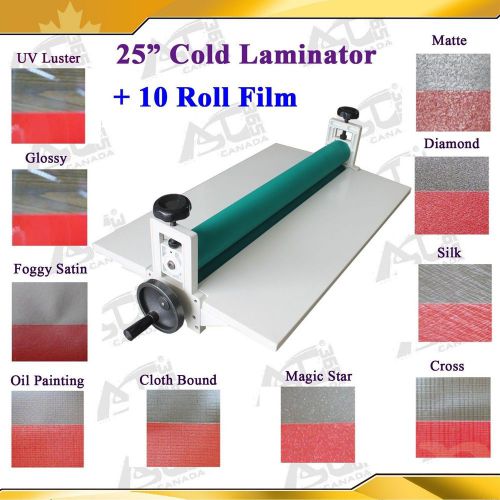 New 25.5&#034; Laminator Machine+10Roll 10Kindx36&#034;(1Yard) Cold Laminating Vinyl Film