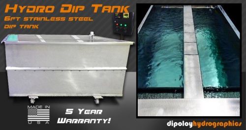 Hydrographics dip tank - 6ft stainless steel - 5 year warranty | made in usa for sale