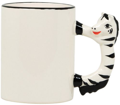 Overstock Sale! 11 oz. Sublimation Ceramic Mugs with Zebra Animal Handle Theme!