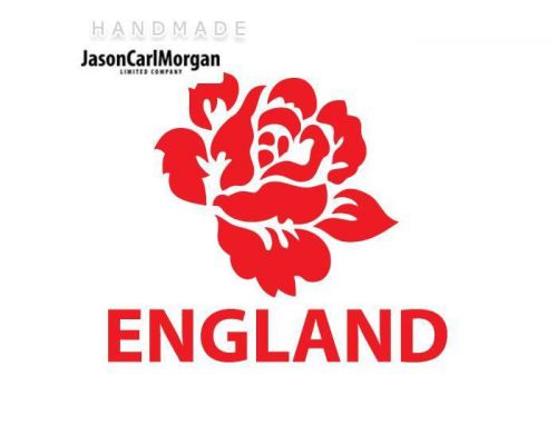 JCM® Iron On Applique Decal, England Rugby Rose Red