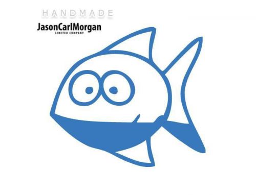 JCM® Iron On Applique Decal, Fish Sky Blue